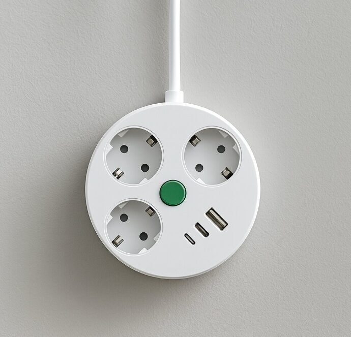 Funkcionalus prailgintuvas 2 m. + USB + Type-C