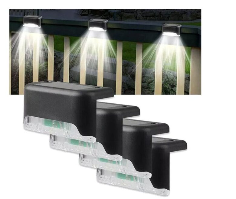 LED saulės šviestuvai laiptams- tvoroms apšviesti, 8 vnt.