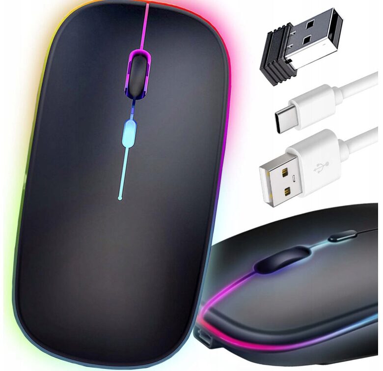  Įkraunama belaidė pelė, „Bluetooth“ Belaidė kompiuterio / planšetinio kompiuterio / nešiojamojo kompiuterio pelė