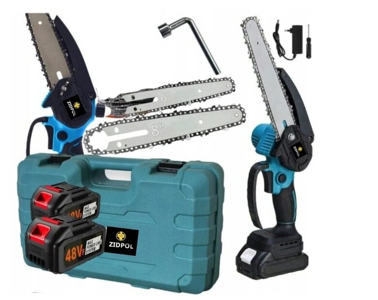 ZIDPOL N-3B-1 Grandininis akumuliatorinis pjūklas 6'' ir 8'' su tepimu ir dviem 48V akumuliatoriais