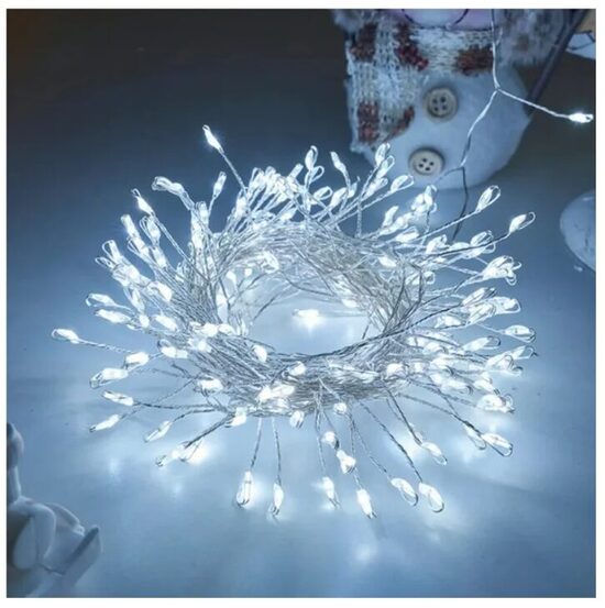 Kalėdinė girlianda 1000 LED, 30 m šaltai baltos spalvos, ant vielos