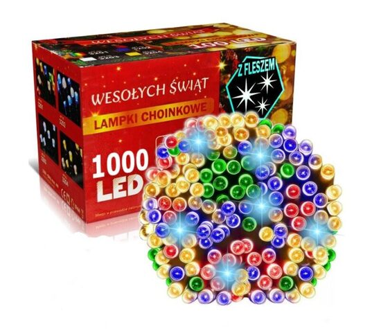 Kalėdinės lemputės 1000 led Kalėdinė girlianda Led 1000, 65 metrai Įvairių spalvų