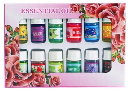 Eteriniai aliejai oro drėkintuvams ar kitam naudojimui (12 vnt. x 3ml) 