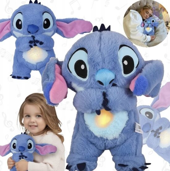 Grojantis, šviečiantis ir kvėpuojantis migdukas Stitch