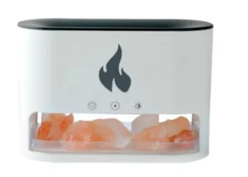  Aromato difuzorius ir oro drėkintuvas su Himalajų druskos kristalais, baltas