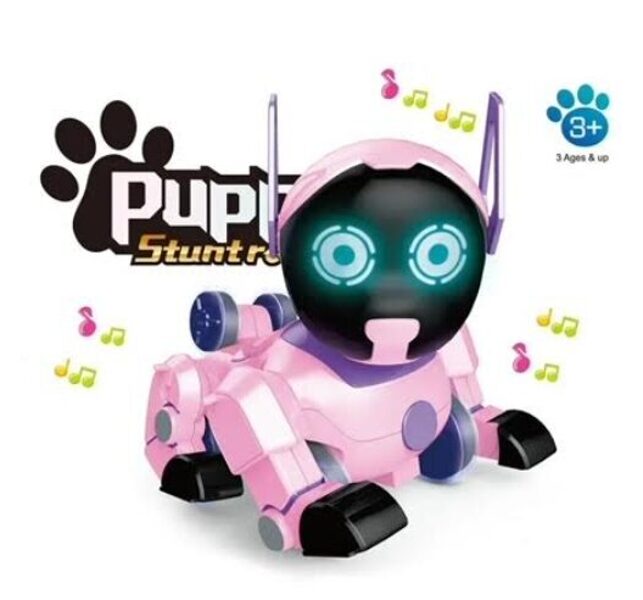 Nuotoliniu būdu valdomas interaktyvus šuo - robotas, rožinis