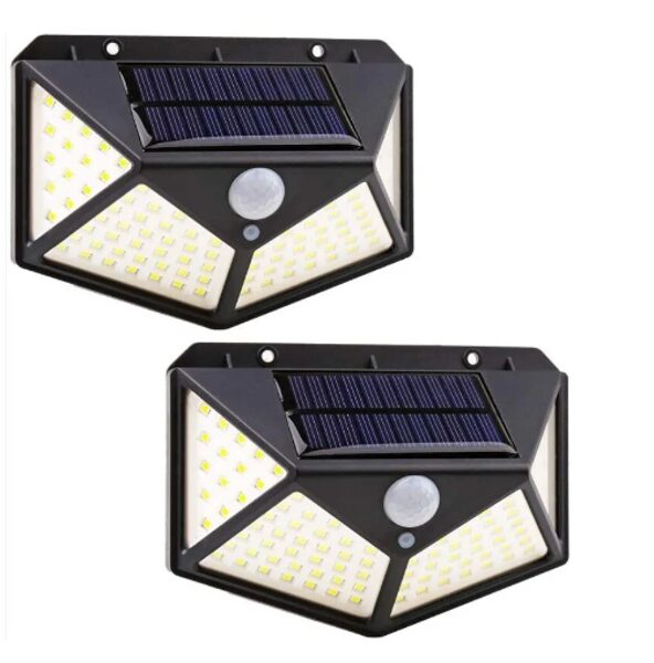 100 LED judesio jutiklio lauko šviesa IP65 atspari vandeniui, 1 vnt.