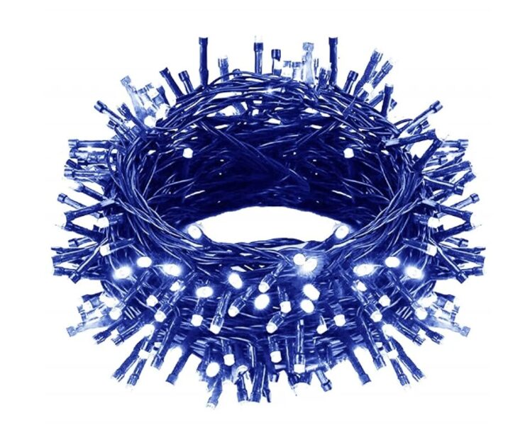 Kalėdinė girlianda 500 LED, 34 M , mirksėjimo rėžimai, šaltai baltos spalvos